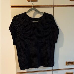 Blu Pepper Black Knit Short Sleeve Top
